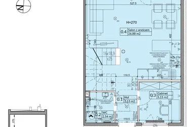 Rzut - Dom na sprzedaż 5 pokoi o powierzchni 72,7 m² - numer 48B w Osiedle Stokrotki etap 6