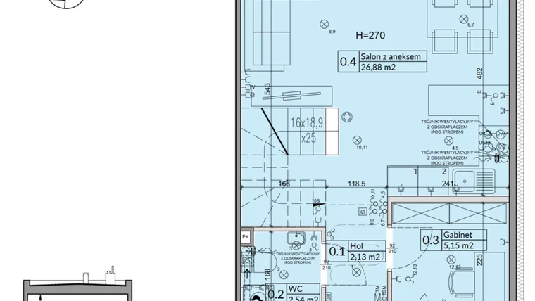 Rzut - Dom na sprzedaż 5 pokoi o powierzchni 72,7 m² - numer 48B w Osiedle Stokrotki etap 6