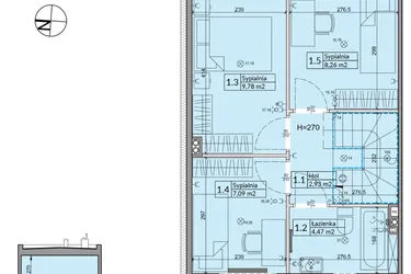 Rzut - Dom na sprzedaż 5 pokoi o powierzchni 72,7 m² - numer 47A w Osiedle Stokrotki etap 6