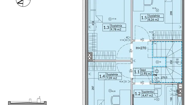 Rzut - Dom na sprzedaż 5 pokoi o powierzchni 72,7 m² - numer 47A w Osiedle Stokrotki etap 6