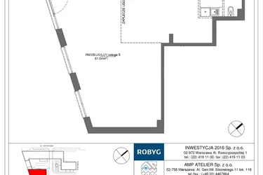 Rzut - Lokal użytkowy na sprzedaż 1 pokój o powierzchni 81,54 m² - numer RM/2B/J/0/LU1 w Rytm Mokotowa - etap 2B