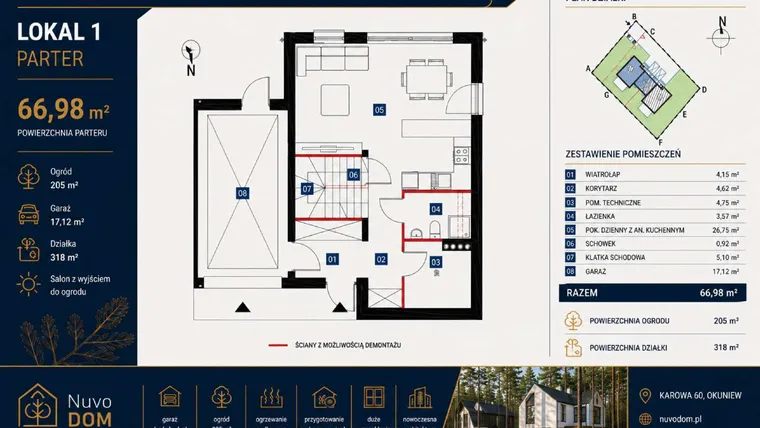 Rzut - Dom na sprzedaż 4 pokoje o powierzchni 150,26 m² - numer 1 w Klonowy Zakątek