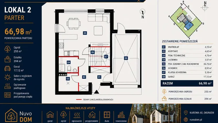 Rzut - Dom na sprzedaż 4 pokoje o powierzchni 150,26 m² - numer 2 w Klonowy Zakątek