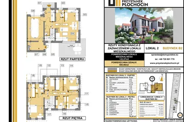 Rzut - Dom na sprzedaż 5 pokoi o powierzchni 143,94 m² - numer B2_2 w Przystanek Płochocin