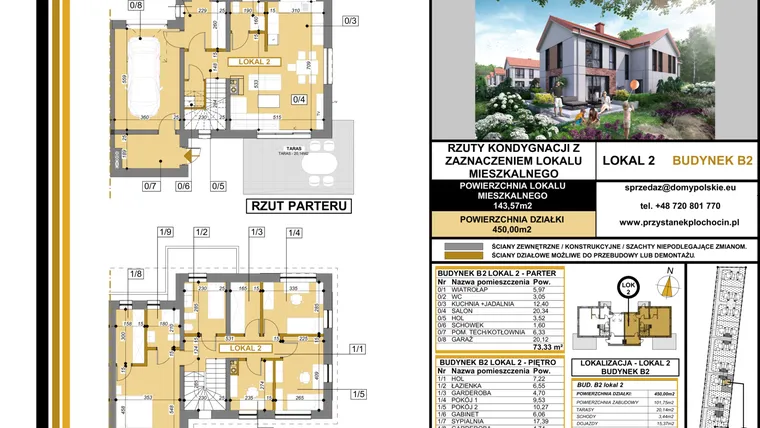 Rzut - Dom na sprzedaż 5 pokoi o powierzchni 143,94 m² - numer B2_2 w Przystanek Płochocin