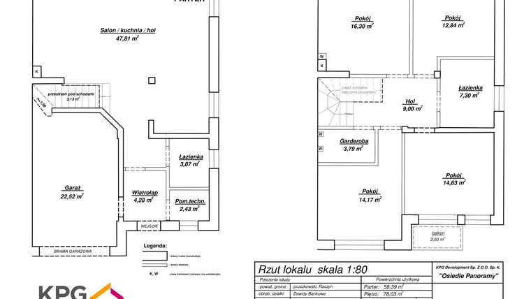 Rzut - Dom na sprzedaż 6 pokoi o powierzchni 137,64 m² - numer J2 w Osiedle Panoramy Etap VII