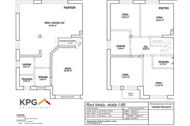 Rzut - Dom na sprzedaż 6 pokoi o powierzchni 137,02 m² - numer I2 w Osiedle Panoramy Etap VII