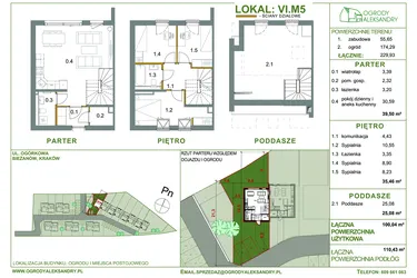 Rzut - Dom na sprzedaż 4 pokoje o powierzchni 100,04 m² - numer M5 w Ogrody Aleksandry