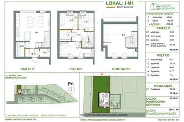 Rzut - Dom na sprzedaż 4 pokoje o powierzchni 97,26 m² - numer M1 w Ogrody Aleksandry