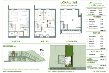 Rzut - Dom na sprzedaż 4 pokoje o powierzchni 100,09 m² - numer M2 w Ogrody Aleksandry