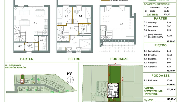 Rzut - Dom na sprzedaż 4 pokoje o powierzchni 100,09 m² - numer M2 w Ogrody Aleksandry