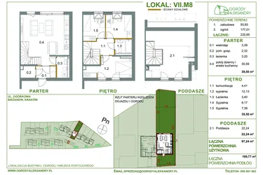 Rzut - Dom na sprzedaż 4 pokoje o powierzchni 97,24 m² - numer M8 w Ogrody Aleksandry