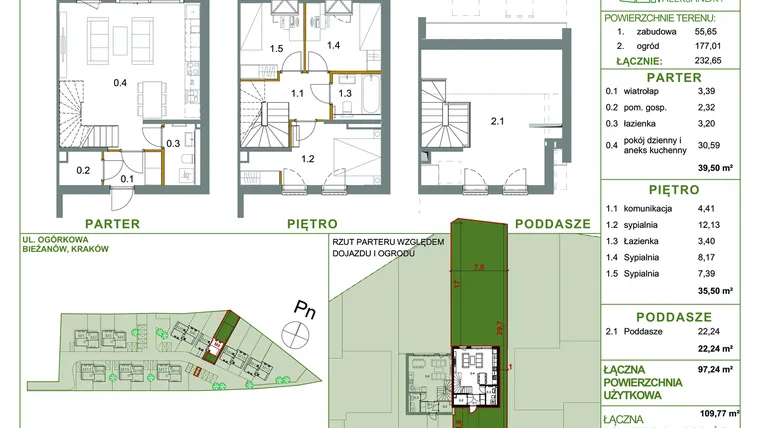 Rzut - Dom na sprzedaż 4 pokoje o powierzchni 97,24 m² - numer M8 w Ogrody Aleksandry