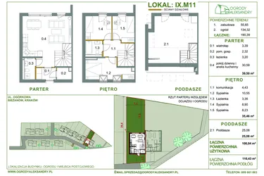 Rzut - Dom na sprzedaż 4 pokoje o powierzchni 100,04 m² - numer M11 w Ogrody Aleksandry