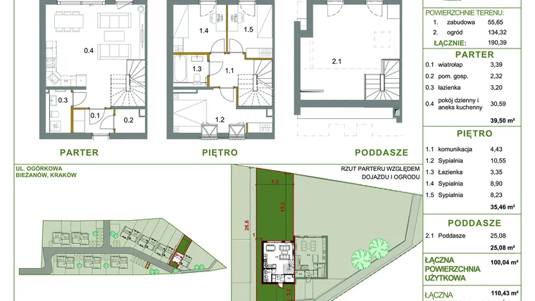 Rzut - Dom na sprzedaż 4 pokoje o powierzchni 100,04 m² - numer M11 w Ogrody Aleksandry