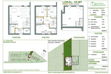 Rzut - Dom na sprzedaż 4 pokoje o powierzchni 100,04 m² - numer M7 w Ogrody Aleksandry