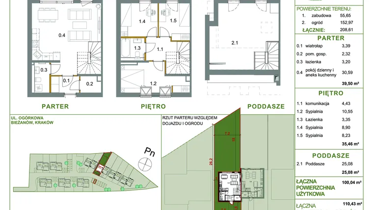 Rzut - Dom na sprzedaż 4 pokoje o powierzchni 100,04 m² - numer M7 w Ogrody Aleksandry