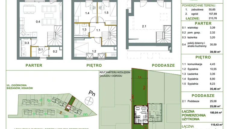 Rzut - Dom na sprzedaż 4 pokoje o powierzchni 100,04 m² - numer M9 w Ogrody Aleksandry