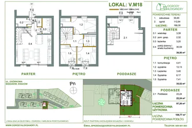 Rzut - Dom na sprzedaż 4 pokoje o powierzchni 97,26 m² - numer M18 w Ogrody Aleksandry