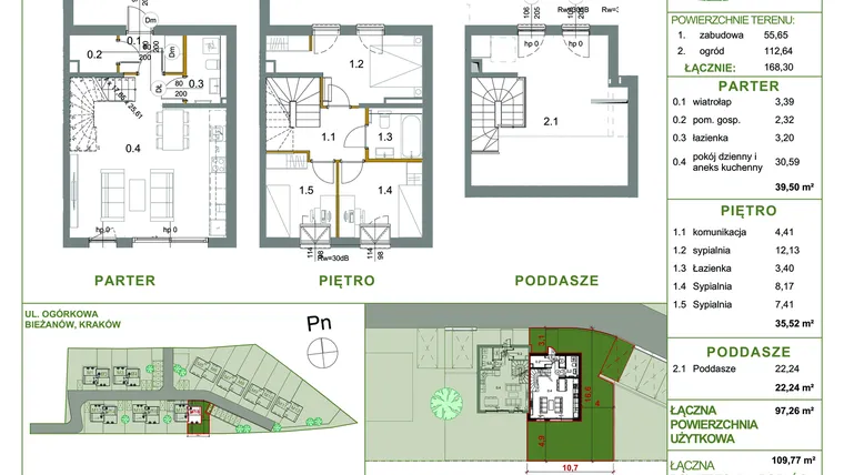 Rzut - Dom na sprzedaż 4 pokoje o powierzchni 97,26 m² - numer M18 w Ogrody Aleksandry