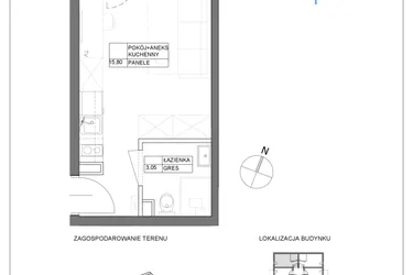 Rzut - Mieszkanie na sprzedaż 1 pokój o powierzchni 18,85 m² - numer A1.10 w Renton Rumia - apartamenty inwestycyjne