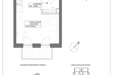 Rzut - Mieszkanie na sprzedaż 1 pokój o powierzchni 18,98 m² - numer A2.2 w Renton Rumia - apartamenty inwestycyjne