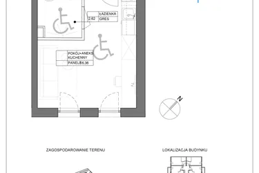 Rzut - Mieszkanie na sprzedaż 1 pokój o powierzchni 18,98 m² - numer A2.1 w Renton Rumia - apartamenty inwestycyjne