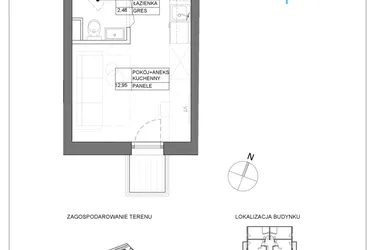 Rzut - Mieszkanie na sprzedaż 1 pokój o powierzchni 15,43 m² - numer A2.17 w Renton Rumia - apartamenty inwestycyjne