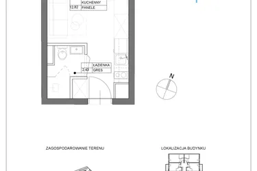 Rzut - Mieszkanie na sprzedaż 1 pokój o powierzchni 15,25 m² - numer A3.7 w Renton Rumia - apartamenty inwestycyjne
