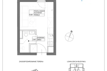 Rzut - Mieszkanie na sprzedaż 1 pokój o powierzchni 15,25 m² - numer A3.10 w Renton Rumia - apartamenty inwestycyjne