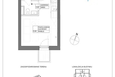 Rzut - Mieszkanie na sprzedaż 1 pokój o powierzchni 15,25 m² - numer A3.17 w Renton Rumia - apartamenty inwestycyjne