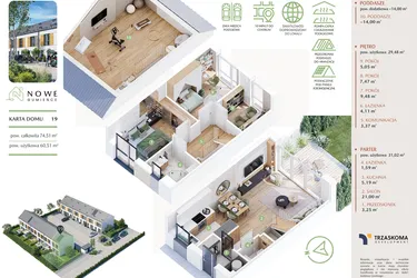 Rzut - Dom na sprzedaż 5 pokoi o powierzchni 84,55 m² - numer 19 w Nowe Gumieńce