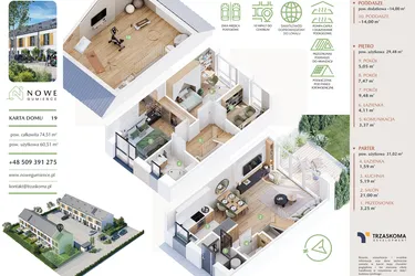 Rzut - Dom na sprzedaż 5 pokoi o powierzchni 84,55 m² - numer 19 w Nowe Gumieńce