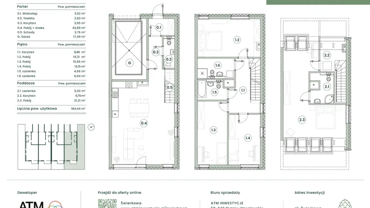 Rzut - Dom na sprzedaż 5 pokoi o powierzchni 184,44 m² - numer 4.5 lok. 1 w Świerkowa