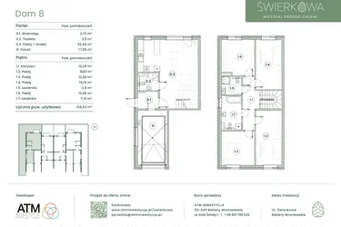 Rzut - Dom na sprzedaż 5 pokoi o powierzchni 134,54 m² - numer 3.13 lok. 1 w Świerkowa