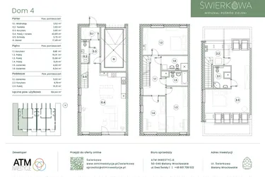 Rzut - Dom na sprzedaż 5 pokoi o powierzchni 184,44 m² - numer 4.6 lok. 1 w Świerkowa