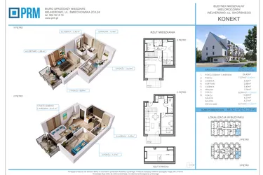Rzut - Mieszkanie na sprzedaż 4 pokoje o powierzchni 68,52 m² - numer M25 w Konekt