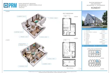 Rzut - Mieszkanie na sprzedaż 4 pokoje o powierzchni 66,8 m² - numer M23 w Konekt