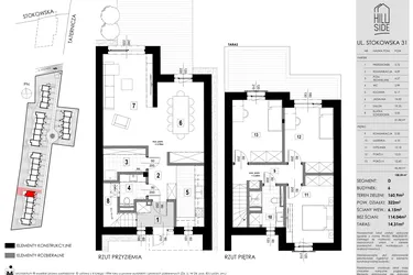 Rzut - Dom na sprzedaż 3 pokoje o powierzchni 108,28 m² - numer D6 w Hillside