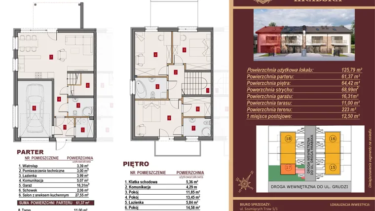 Rzut - Dom na sprzedaż 4 pokoje o powierzchni 125,79 m² - numer 17/1 w Dzielnica Hrabska VI