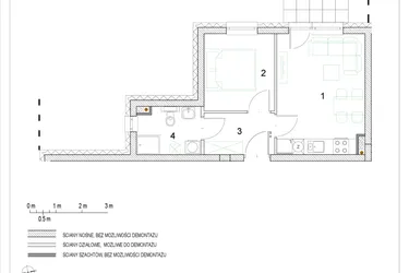 Rzut - Mieszkanie na sprzedaż 2 pokoje o powierzchni 31,75 m² - numer E1/P0/2 w Osiedle Jodłowa bud. E