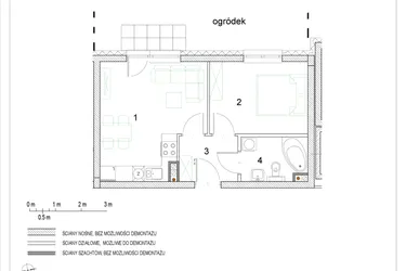 Rzut - Mieszkanie na sprzedaż 2 pokoje o powierzchni 35,33 m² - numer E2/P0/2 w Osiedle Jodłowa bud. E