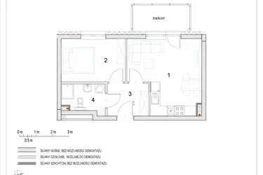 Rzut - Mieszkanie na sprzedaż 2 pokoje o powierzchni 36,16 m² - numer E1/P1/9 w Osiedle Jodłowa bud. E
