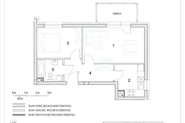 Rzut - Mieszkanie na sprzedaż 2 pokoje o powierzchni 42,75 m² - numer E2/P1/2 w Osiedle Jodłowa bud. E