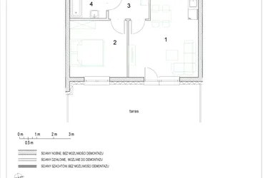 Rzut - Mieszkanie na sprzedaż 2 pokoje o powierzchni 39,8 m² - numer E2/P1/4 w Osiedle Jodłowa bud. E