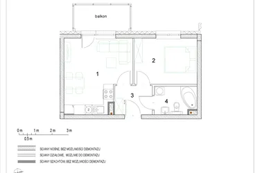 Rzut - Mieszkanie na sprzedaż 2 pokoje o powierzchni 35,33 m² - numer E2/P1/9 w Osiedle Jodłowa bud. E