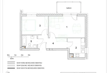 Rzut - Mieszkanie na sprzedaż 2 pokoje o powierzchni 42,75 m² - numer E2/P2/2 w Osiedle Jodłowa bud. E