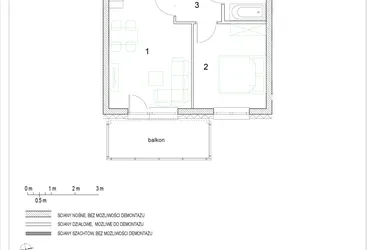 Rzut - Mieszkanie na sprzedaż 2 pokoje o powierzchni 38,95 m² - numer E2/P2/5 w Osiedle Jodłowa bud. E
