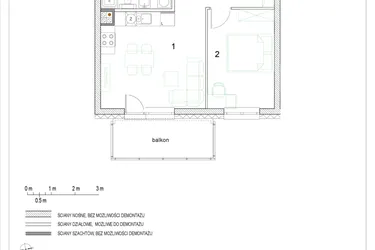 Rzut - Mieszkanie na sprzedaż 2 pokoje o powierzchni 39,79 m² - numer E2/P2/7 w Osiedle Jodłowa bud. E
