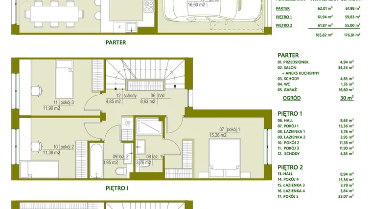 Rzut - Dom na sprzedaż 5 pokoi o powierzchni 176,81 m² - numer A10 w Triton Kampinos II